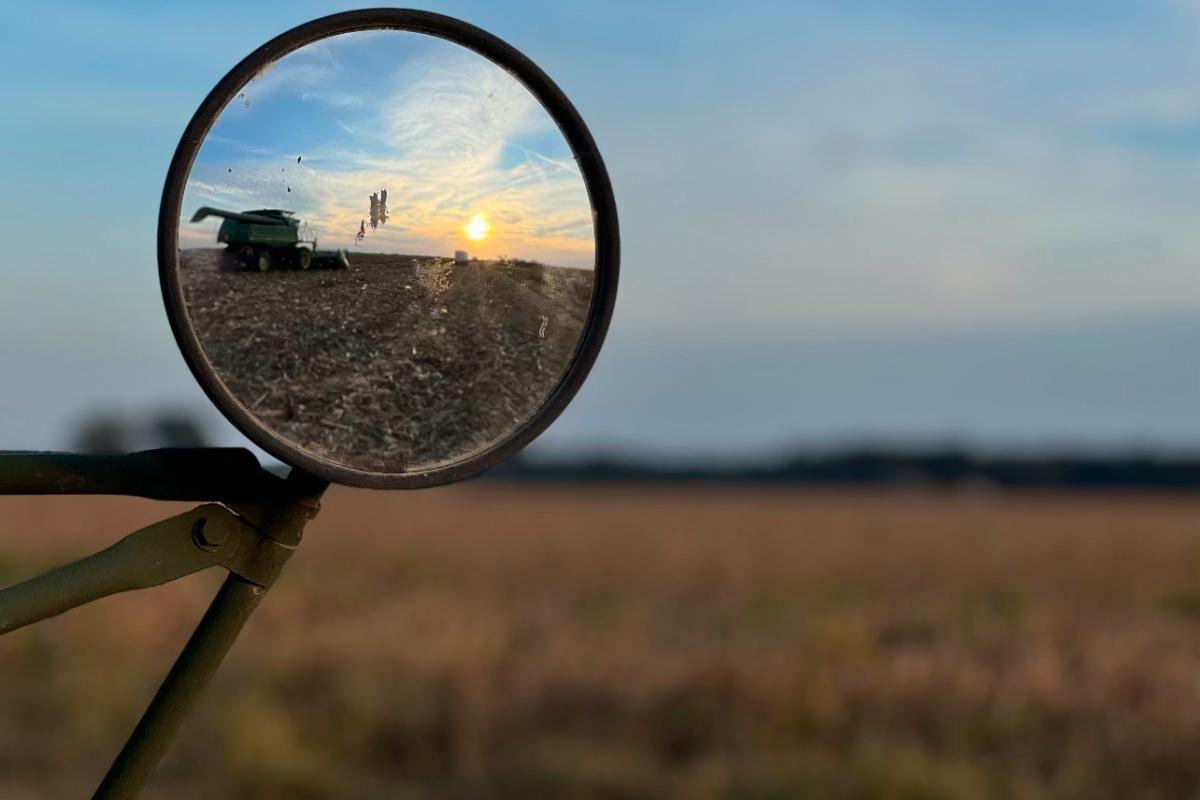 Combine after a long harvest day